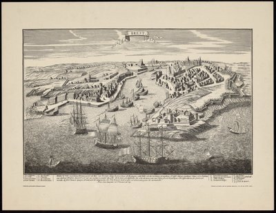 Perspective View of the City of Brest from the Harbor in the Seventeenth Century by Francois Antoine Aveline